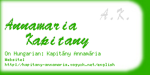 annamaria kapitany business card